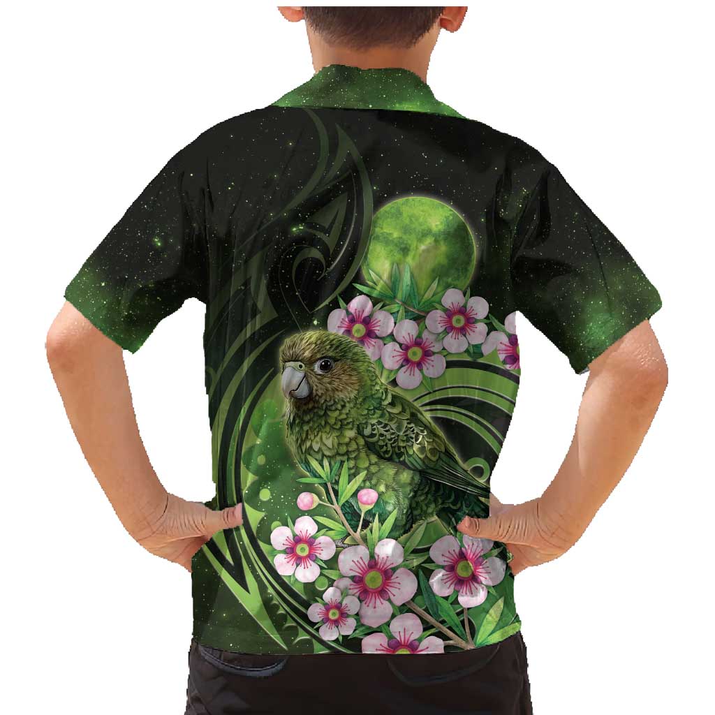 New Zealand Aotearoa Kakapo Family Matching Mermaid Dress and Hawaiian Shirt Maori Pattern With Manuka Galaxy Style - Aussie Hoodie