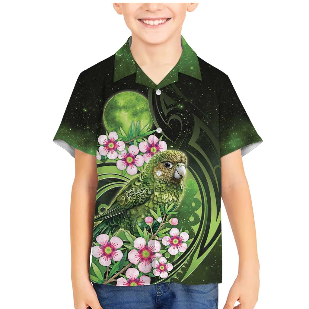 New Zealand Aotearoa Kakapo Family Matching Mermaid Dress and Hawaiian Shirt Maori Pattern With Manuka Galaxy Style - Aussie Hoodie