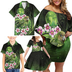 New Zealand Aotearoa Kakapo Family Matching Off Shoulder Short Dress and Hawaiian Shirt Maori Pattern With Manuka Galaxy Style - Aussie Hoodie