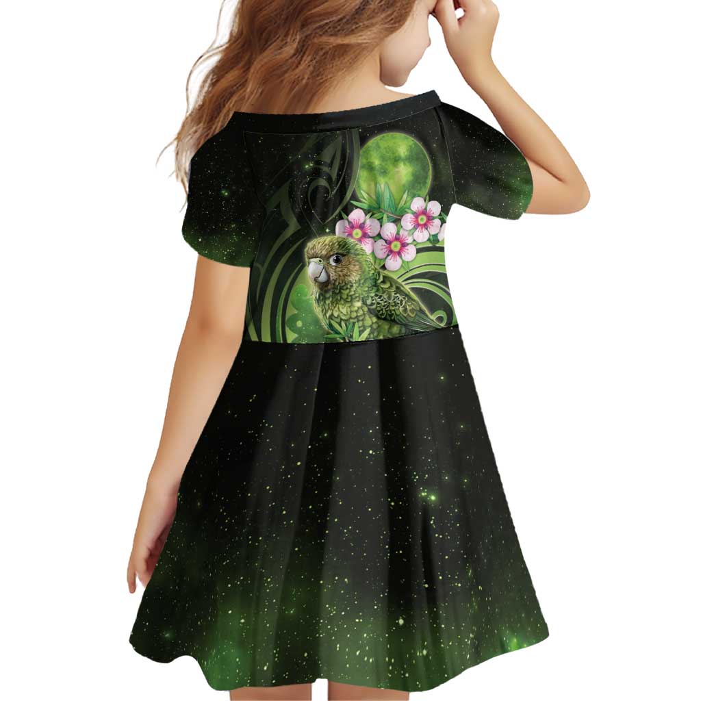 New Zealand Aotearoa Kakapo Family Matching Off Shoulder Short Dress and Hawaiian Shirt Maori Pattern With Manuka Galaxy Style - Aussie Hoodie