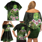 New Zealand Aotearoa Kakapo Family Matching Off Shoulder Short Dress and Hawaiian Shirt Maori Pattern With Manuka Galaxy Style - Aussie Hoodie