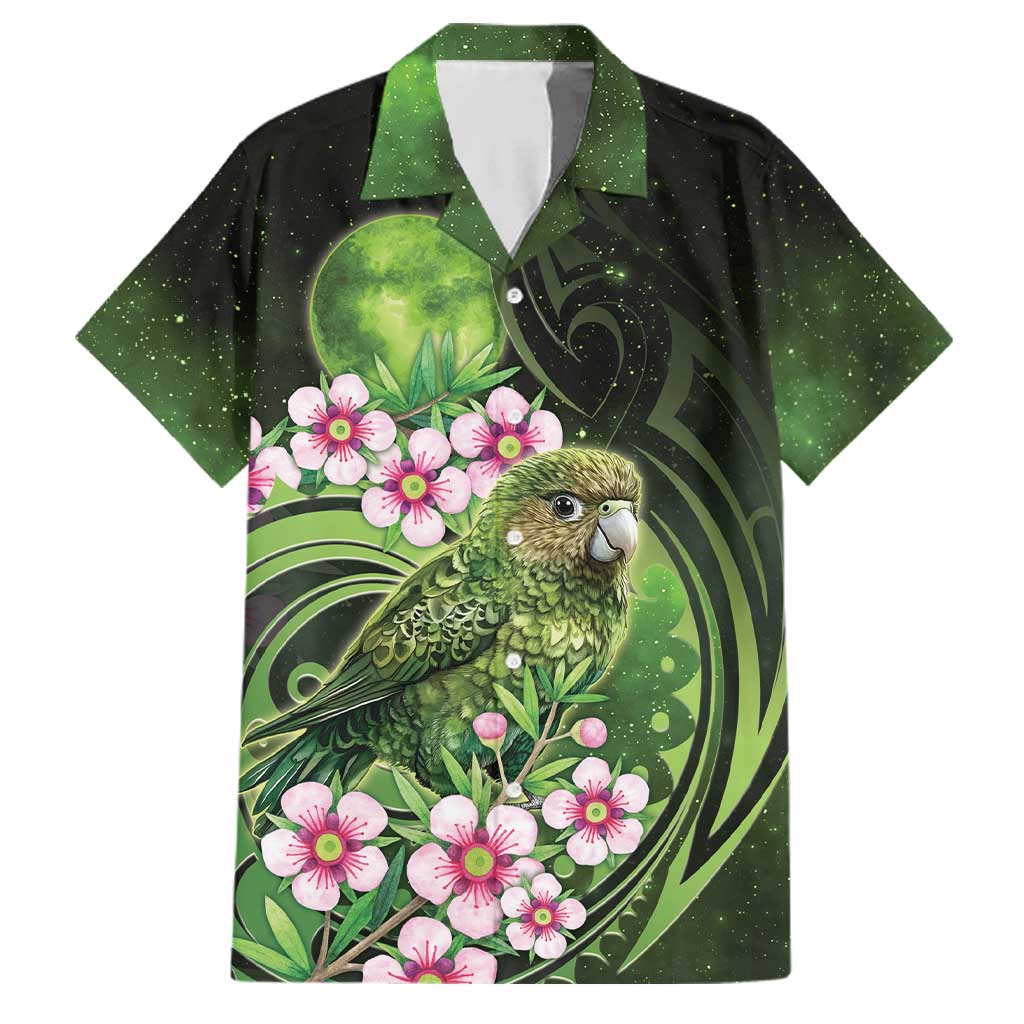 New Zealand Aotearoa Kakapo Family Matching Off Shoulder Short Dress and Hawaiian Shirt Maori Pattern With Manuka Galaxy Style - Aussie Hoodie