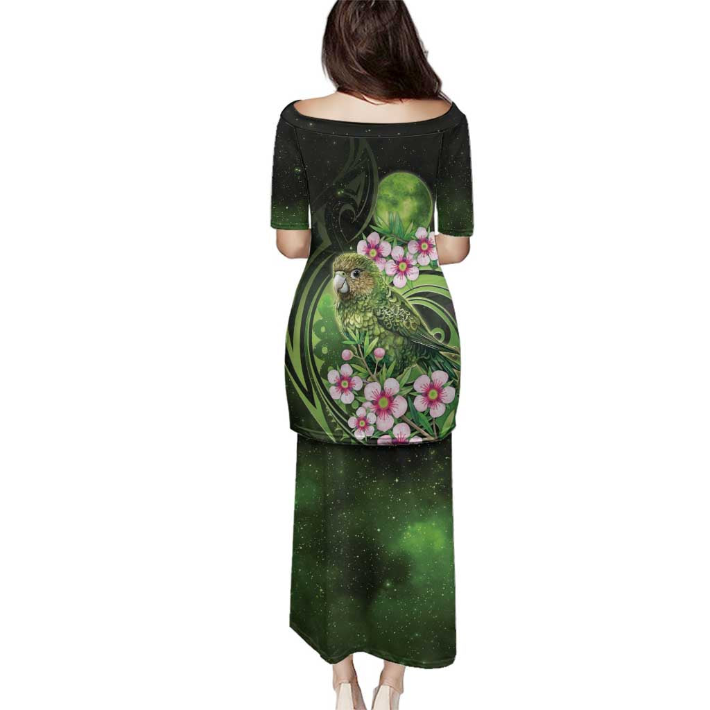 New Zealand Aotearoa Kakapo Family Matching Puletasi and Hawaiian Shirt Maori Pattern With Manuka Galaxy Style - Aussie Hoodie