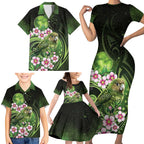 New Zealand Aotearoa Kakapo Family Matching Short Sleeve Bodycon Dress and Hawaiian Shirt Maori Pattern With Manuka Galaxy Style - Aussie Hoodie