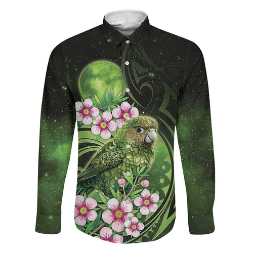 New Zealand Aotearoa Kakapo Family Matching Summer Maxi Dress and Hawaiian Shirt Maori Pattern With Manuka Galaxy Style - Aussie Hoodie