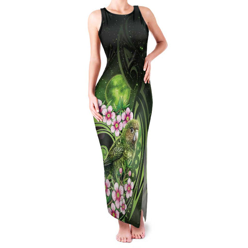 New Zealand Aotearoa Kakapo Family Matching Tank Maxi Dress and Hawaiian Shirt Maori Pattern With Manuka Galaxy Style - Aussie Hoodie