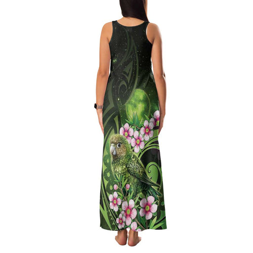 New Zealand Aotearoa Kakapo Family Matching Tank Maxi Dress and Hawaiian Shirt Maori Pattern With Manuka Galaxy Style - Aussie Hoodie