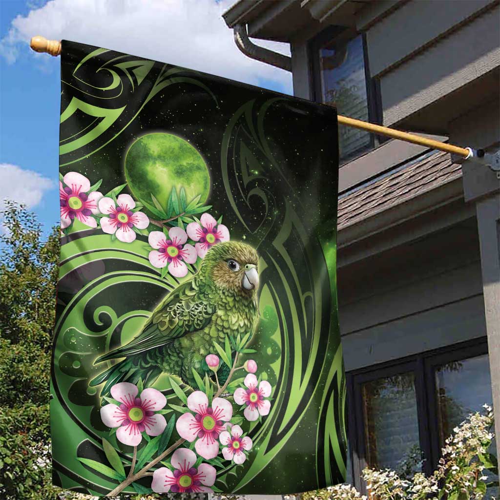 New Zealand Aotearoa Kakapo Garden Flag Maori Pattern With Manuka Galaxy Style - Aussie Hoodie