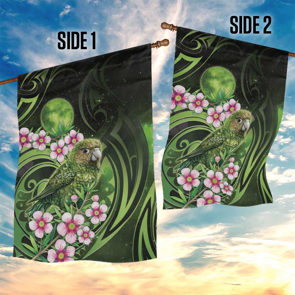 New Zealand Aotearoa Kakapo Garden Flag Maori Pattern With Manuka Galaxy Style - Aussie Hoodie