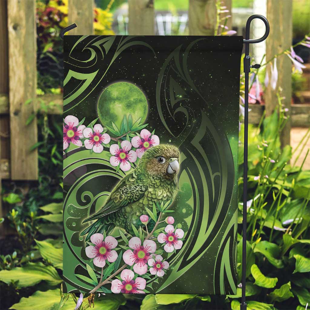 New Zealand Aotearoa Kakapo Garden Flag Maori Pattern With Manuka Galaxy Style - Aussie Hoodie