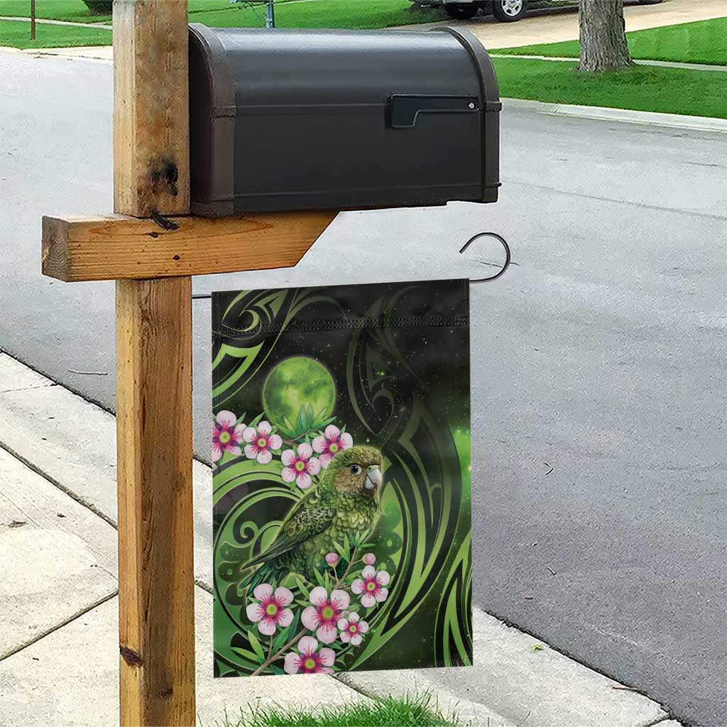 New Zealand Aotearoa Kakapo Garden Flag Maori Pattern With Manuka Galaxy Style - Aussie Hoodie