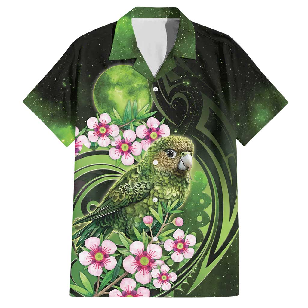 New Zealand Aotearoa Kakapo Hawaiian Shirt Maori Pattern With Manuka Galaxy Style - Aussie Hoodie