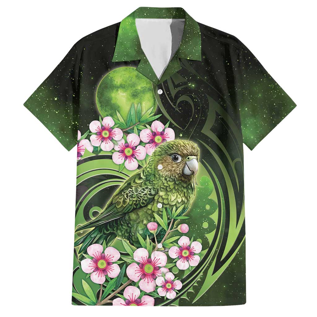 New Zealand Aotearoa Kakapo Hawaiian Shirt Maori Pattern With Manuka Galaxy Style - Aussie Hoodie