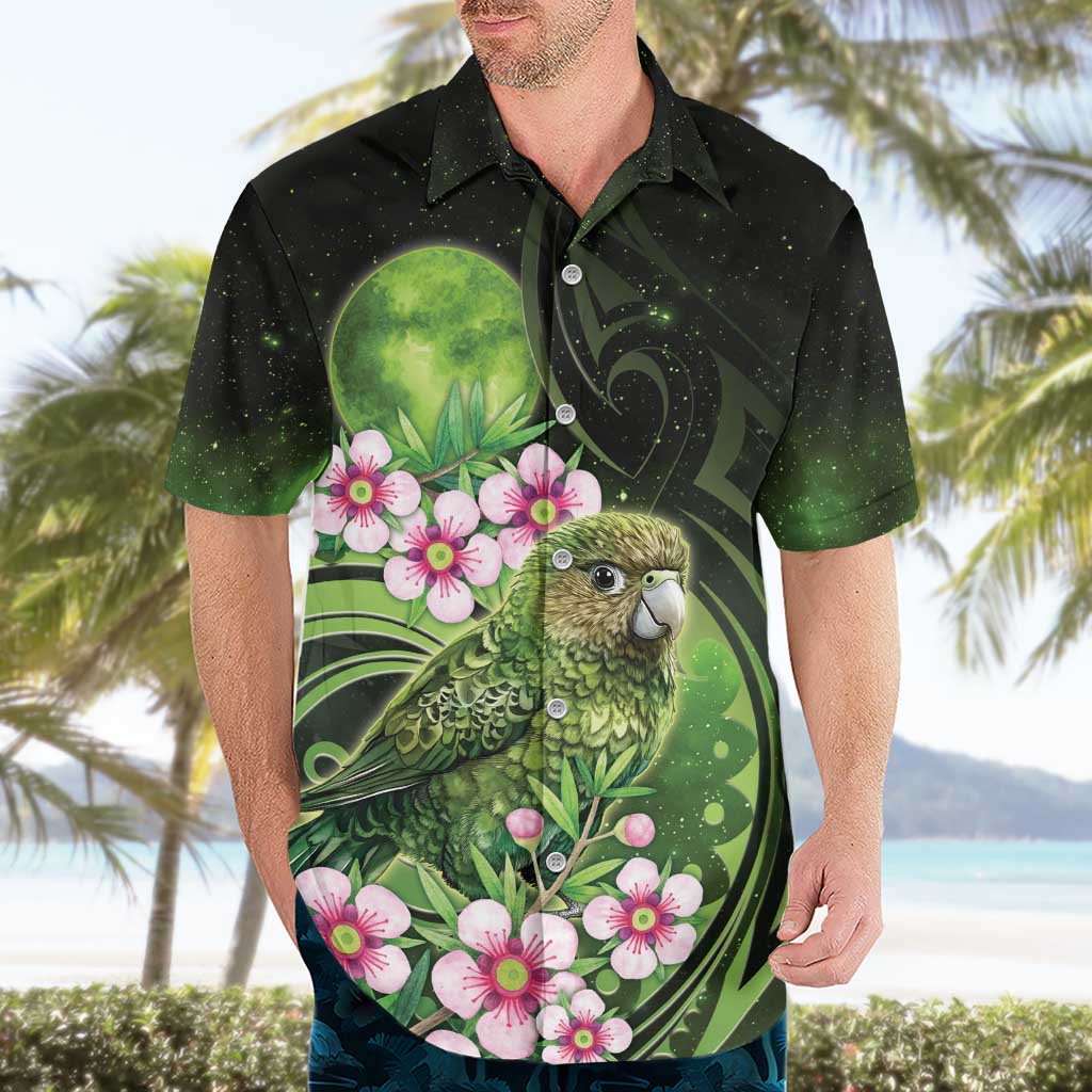 New Zealand Aotearoa Kakapo Hawaiian Shirt Maori Pattern With Manuka Galaxy Style - Aussie Hoodie
