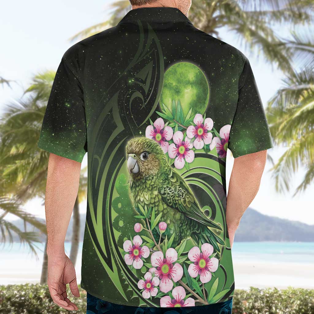 New Zealand Aotearoa Kakapo Hawaiian Shirt Maori Pattern With Manuka Galaxy Style - Aussie Hoodie