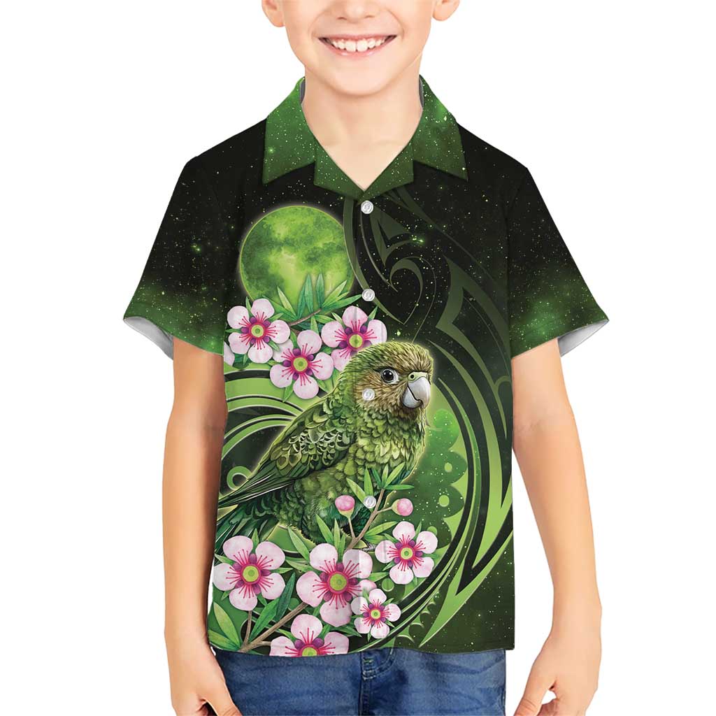 New Zealand Aotearoa Kakapo Hawaiian Shirt Maori Pattern With Manuka Galaxy Style - Aussie Hoodie