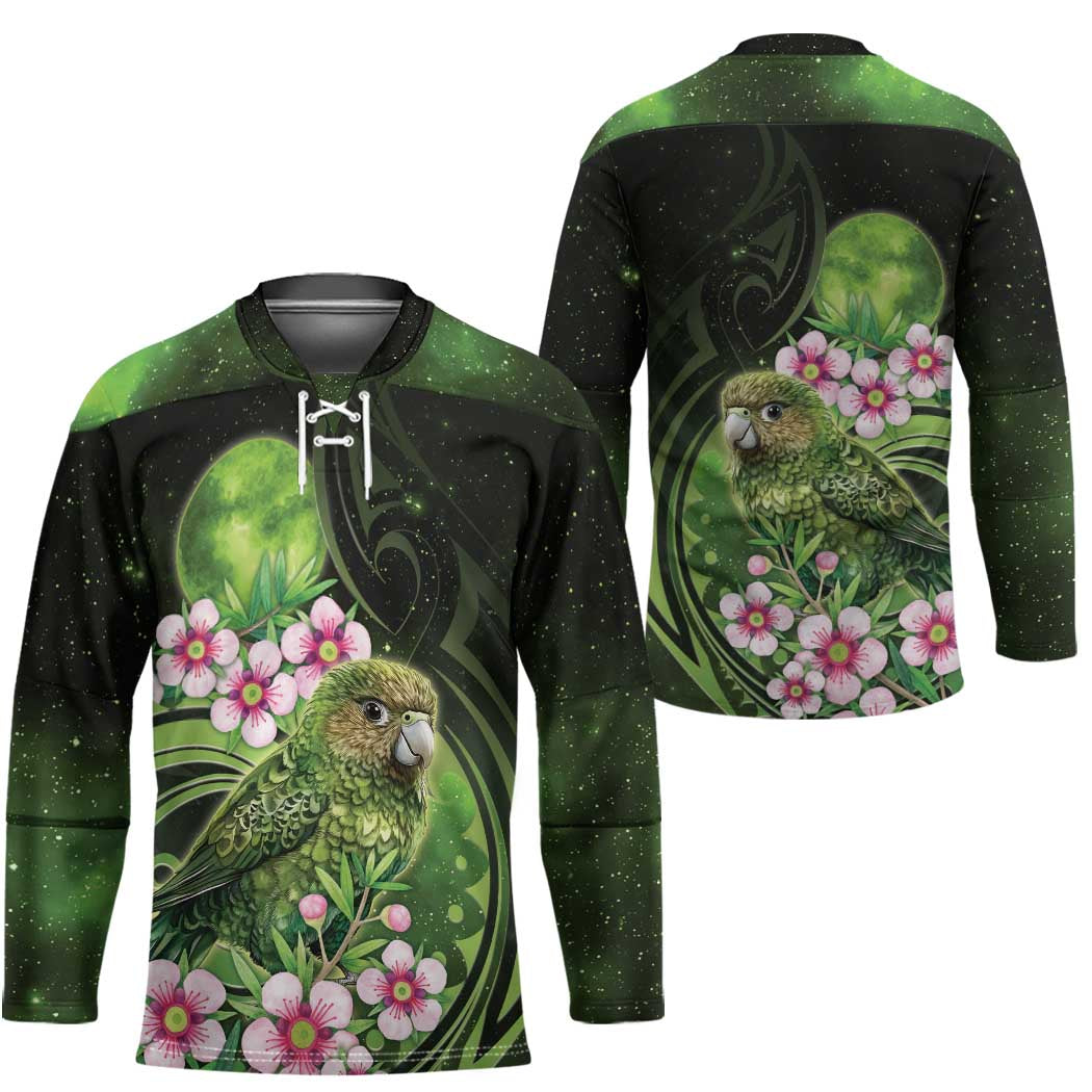 New Zealand Aotearoa Kakapo Hockey Jersey Maori Pattern With Manuka Galaxy Style - Aussie Hoodie