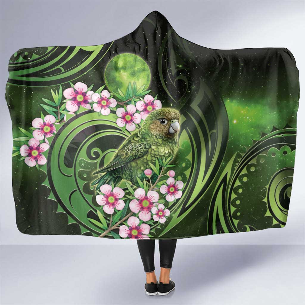 New Zealand Aotearoa Kakapo Hooded Blanket Maori Pattern With Manuka Galaxy Style - Aussie Hoodie
