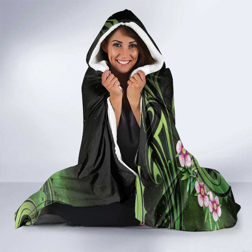 New Zealand Aotearoa Kakapo Hooded Blanket Maori Pattern With Manuka Galaxy Style - Aussie Hoodie