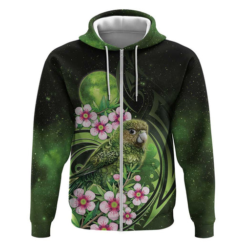 New Zealand Aotearoa Kakapo Hoodie Maori Pattern With Manuka Galaxy Style - Aussie Hoodie