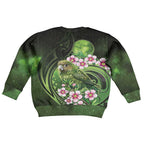 New Zealand Aotearoa Kakapo Kid Ugly Christmas Sweater Maori Pattern With Manuka Galaxy Style - Aussie Hoodie