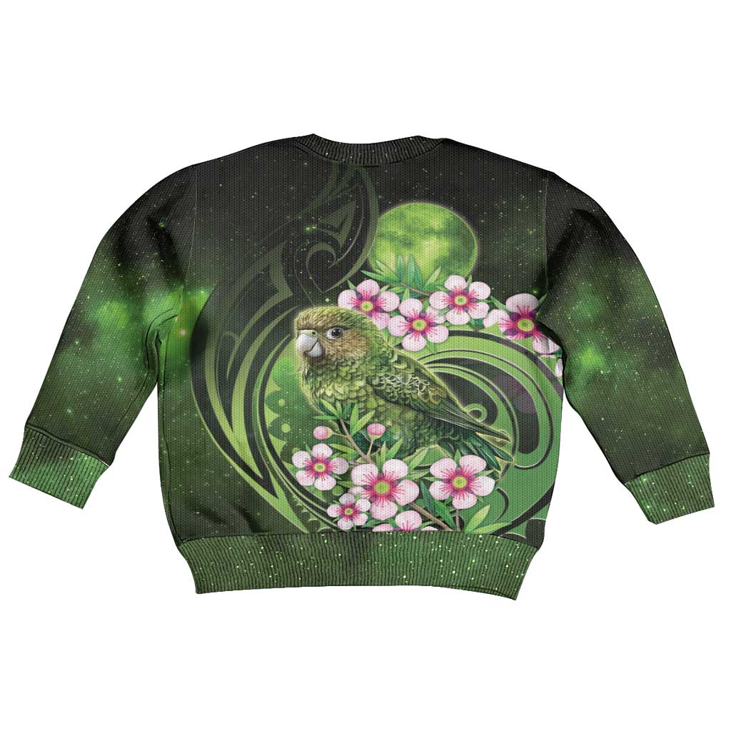 New Zealand Aotearoa Kakapo Kid Ugly Christmas Sweater Maori Pattern With Manuka Galaxy Style - Aussie Hoodie