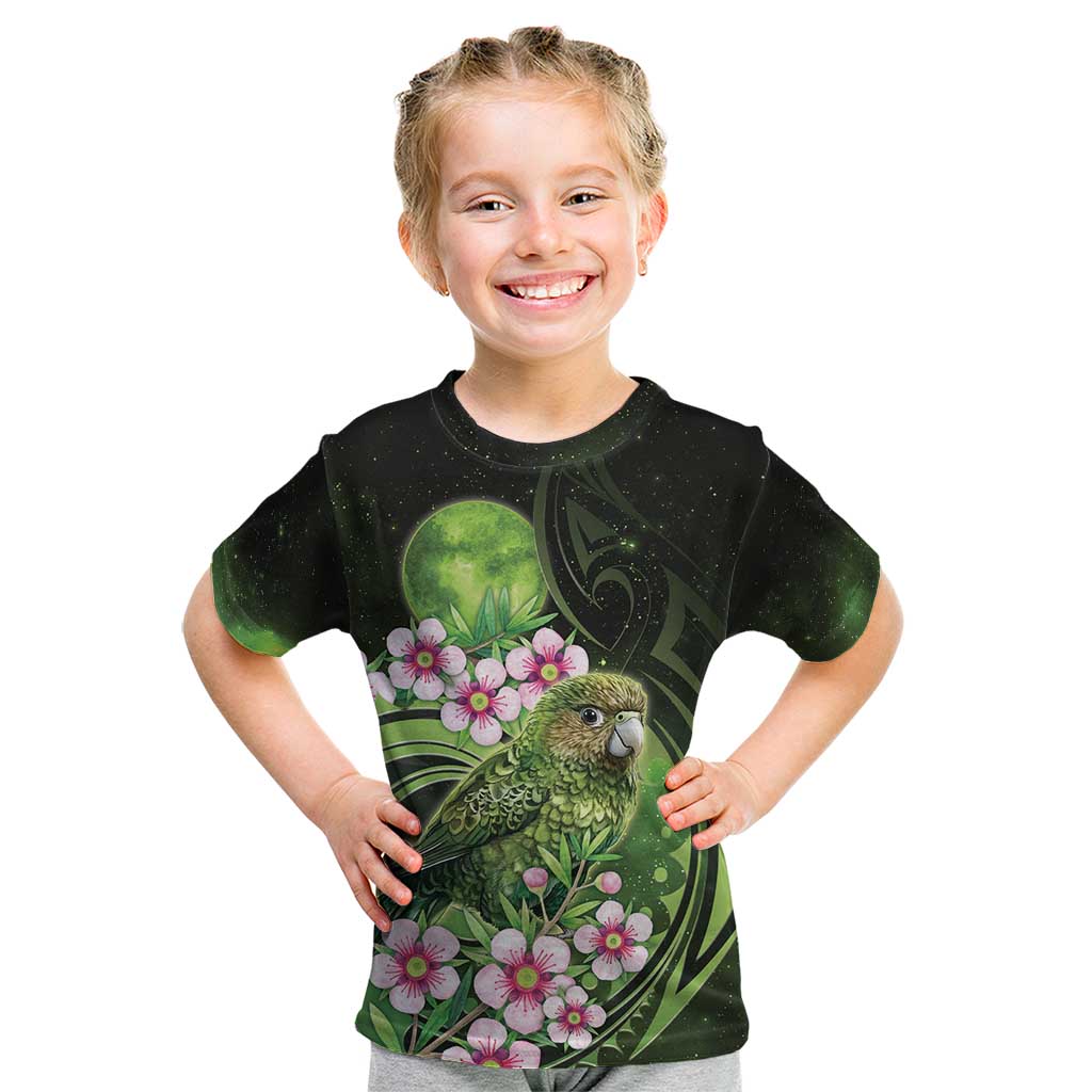 New Zealand Aotearoa Kakapo Kid T Shirt Maori Pattern With Manuka Galaxy Style - Aussie Hoodie