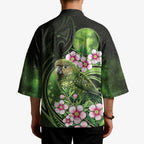 New Zealand Aotearoa Kakapo Kimono Maori Pattern With Manuka Galaxy Style - Aussie Hoodie