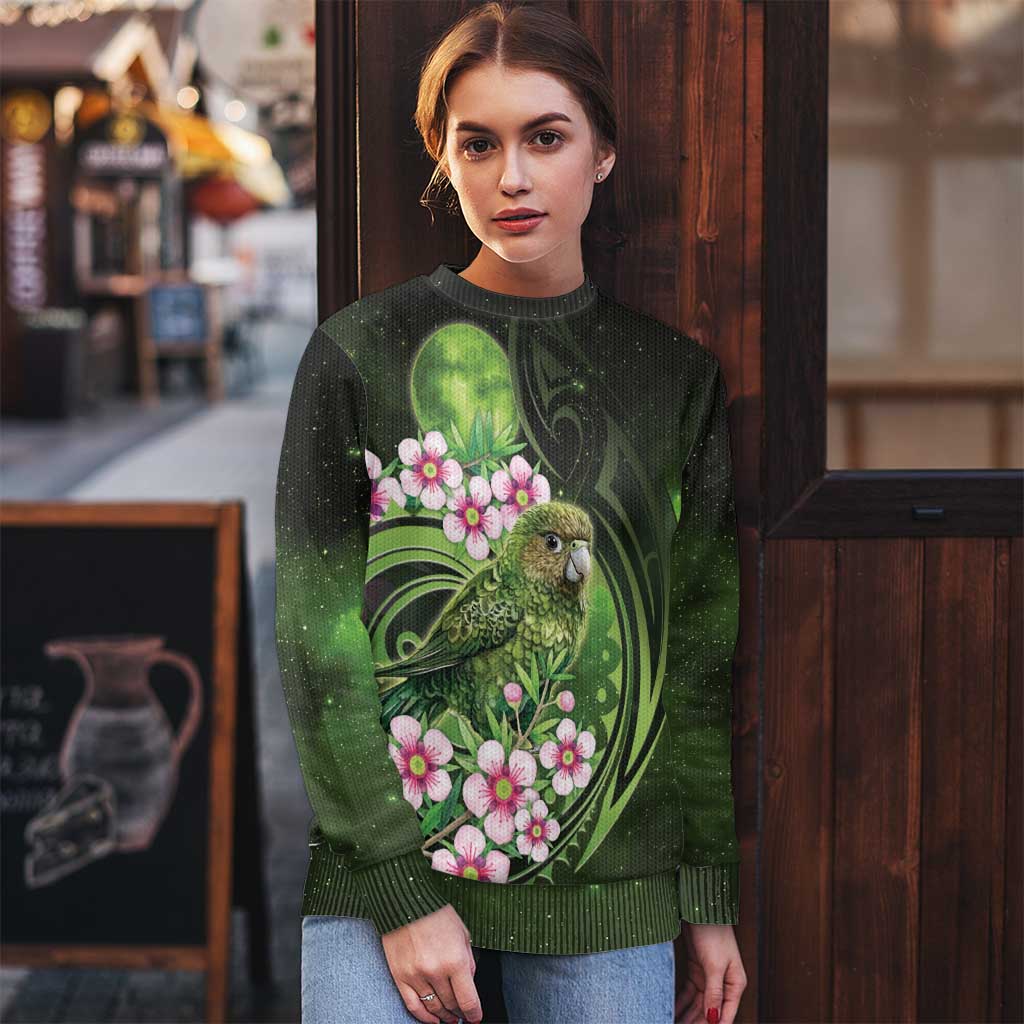 New Zealand Aotearoa Kakapo Ugly Christmas Sweater Maori Pattern With Manuka Galaxy Style - Aussie Hoodie