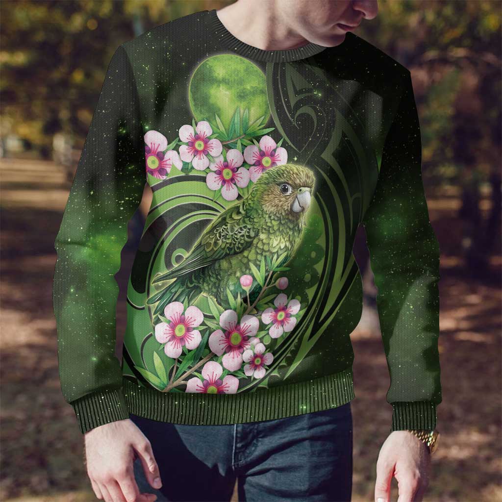 New Zealand Aotearoa Kakapo Ugly Christmas Sweater Maori Pattern With Manuka Galaxy Style - Aussie Hoodie