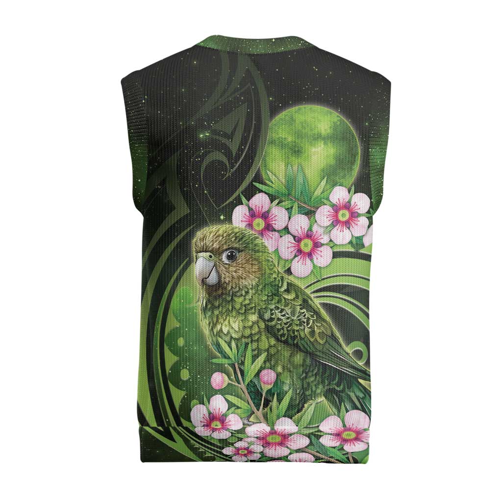 New Zealand Aotearoa Kakapo Christmas Knitted V-Neck Vest Maori Pattern With Manuka Galaxy Style - Aussie Hoodie