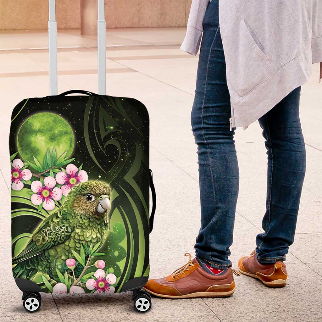 New Zealand Aotearoa Kakapo Luggage Cover Maori Pattern With Manuka Galaxy Style - Aussie Hoodie