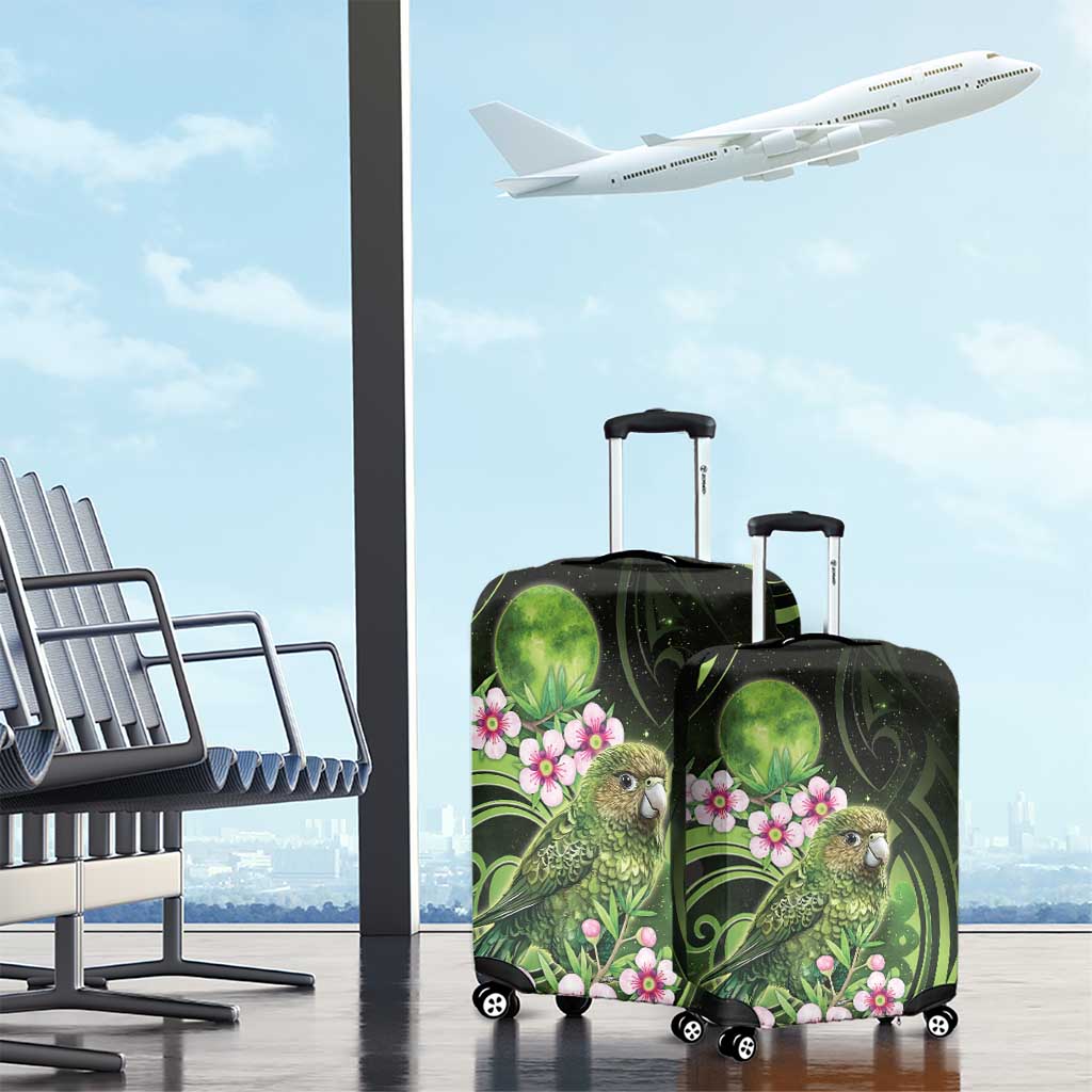 New Zealand Aotearoa Kakapo Luggage Cover Maori Pattern With Manuka Galaxy Style - Aussie Hoodie
