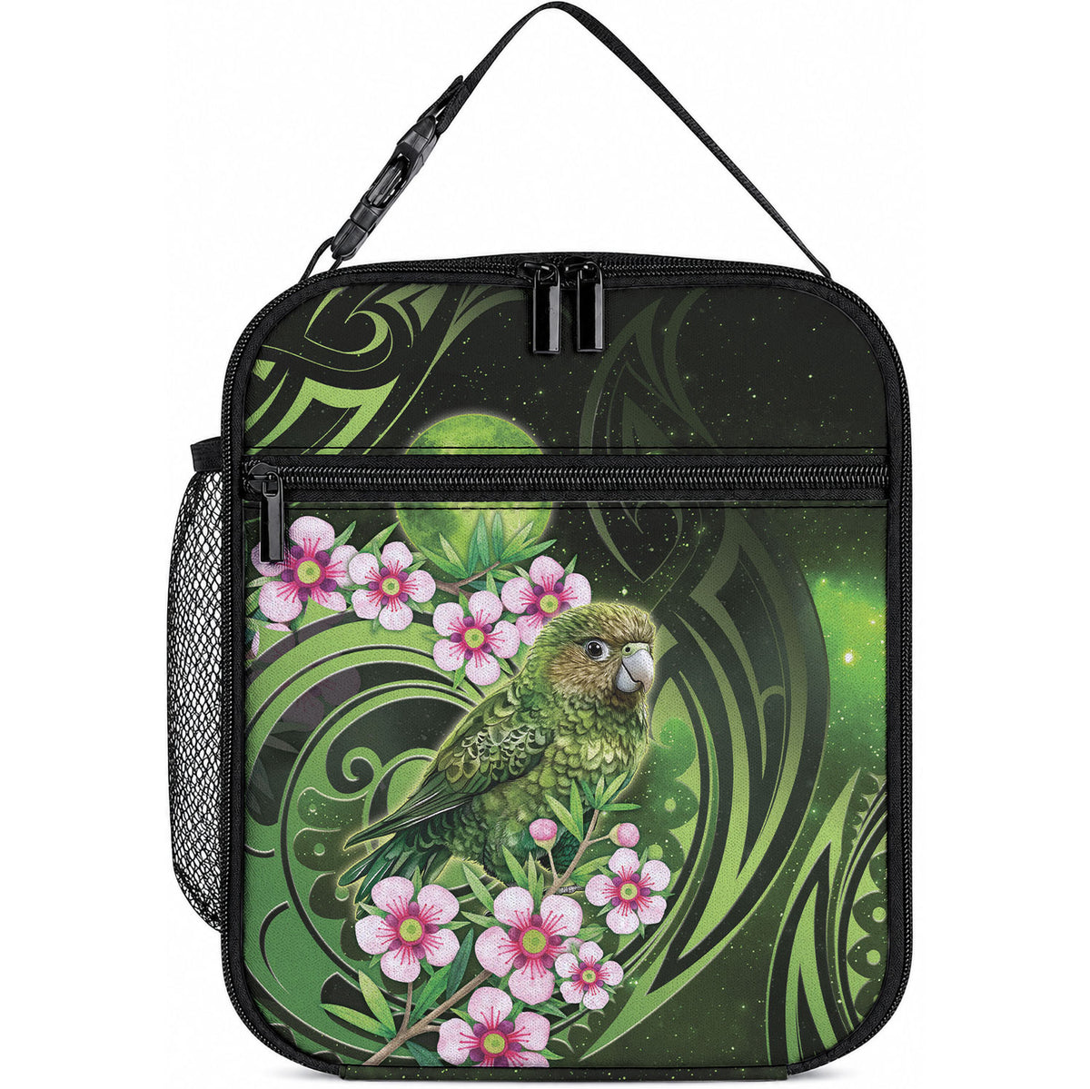 New Zealand Aotearoa Kakapo Lunch Bag Maori Pattern With Manuka Galaxy Style