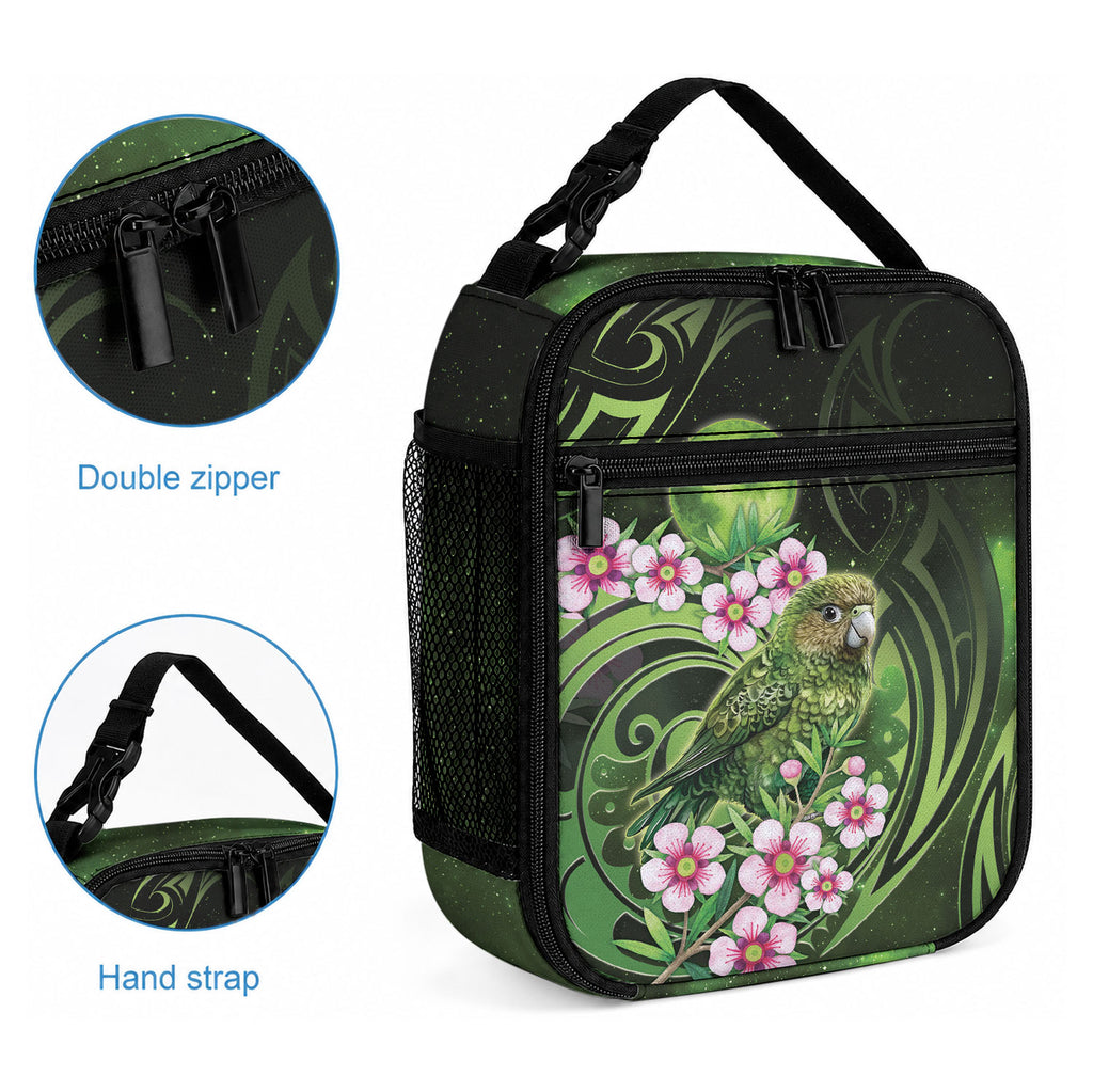 New Zealand Aotearoa Kakapo Lunch Bag Maori Pattern With Manuka Galaxy Style