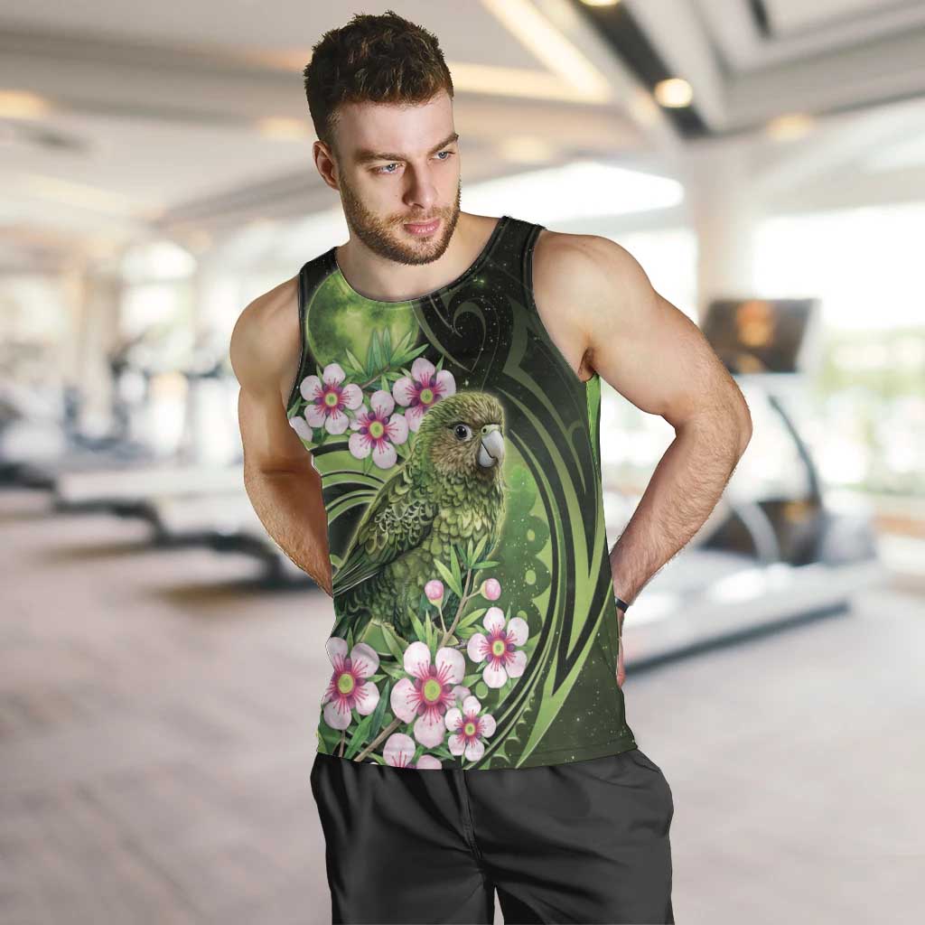 New Zealand Aotearoa Kakapo Men Tank Top Maori Pattern With Manuka Galaxy Style - Aussie Hoodie