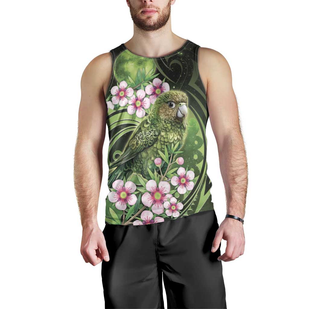 New Zealand Aotearoa Kakapo Men Tank Top Maori Pattern With Manuka Galaxy Style - Aussie Hoodie