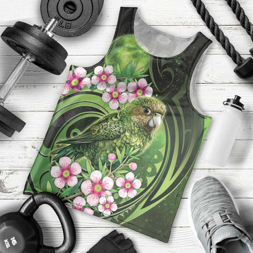 New Zealand Aotearoa Kakapo Men Tank Top Maori Pattern With Manuka Galaxy Style - Aussie Hoodie
