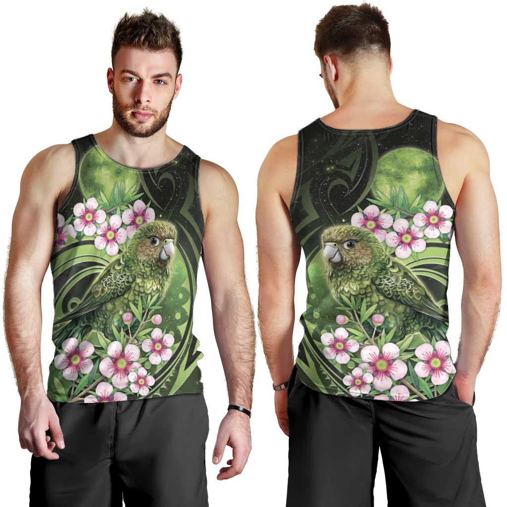 New Zealand Aotearoa Kakapo Men Tank Top Maori Pattern With Manuka Galaxy Style - Aussie Hoodie