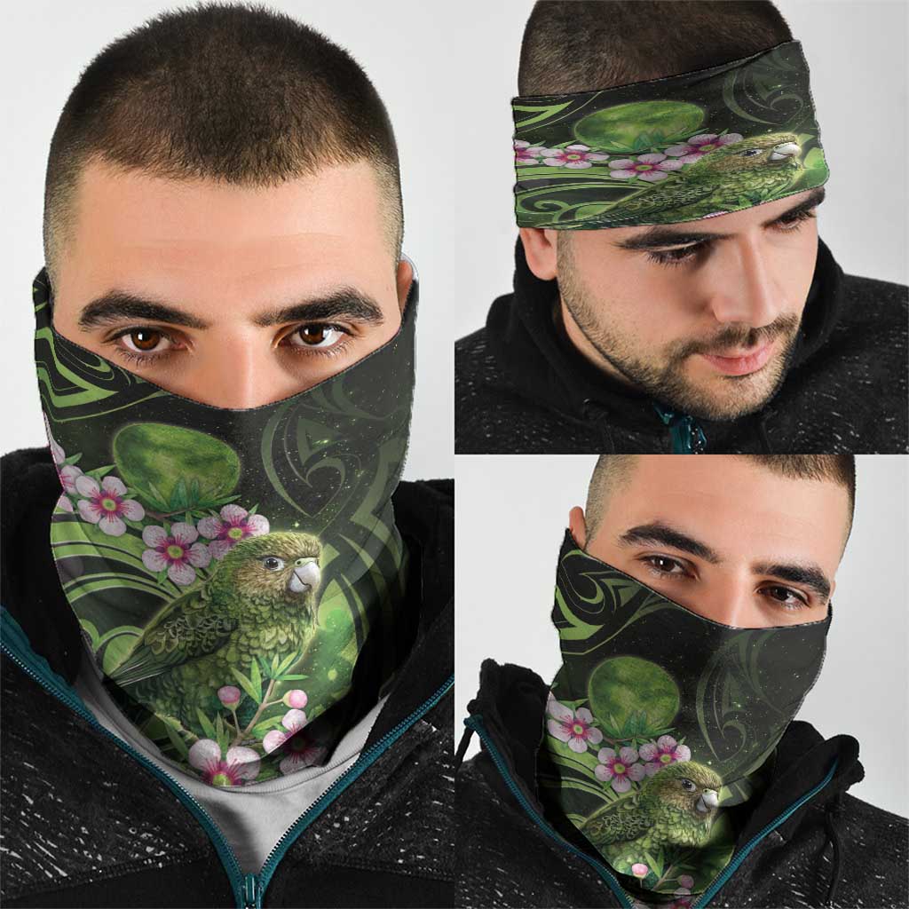 New Zealand Aotearoa Kakapo Neck Gaiter Maori Pattern With Manuka Galaxy Style - Aussie Hoodie