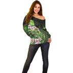 New Zealand Aotearoa Kakapo Off Shoulder Sweater Maori Pattern With Manuka Galaxy Style - Aussie Hoodie