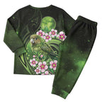 New Zealand Aotearoa Kakapo Christmas Pajama Set Maori Pattern With Manuka Galaxy Style - Aussie Hoodie