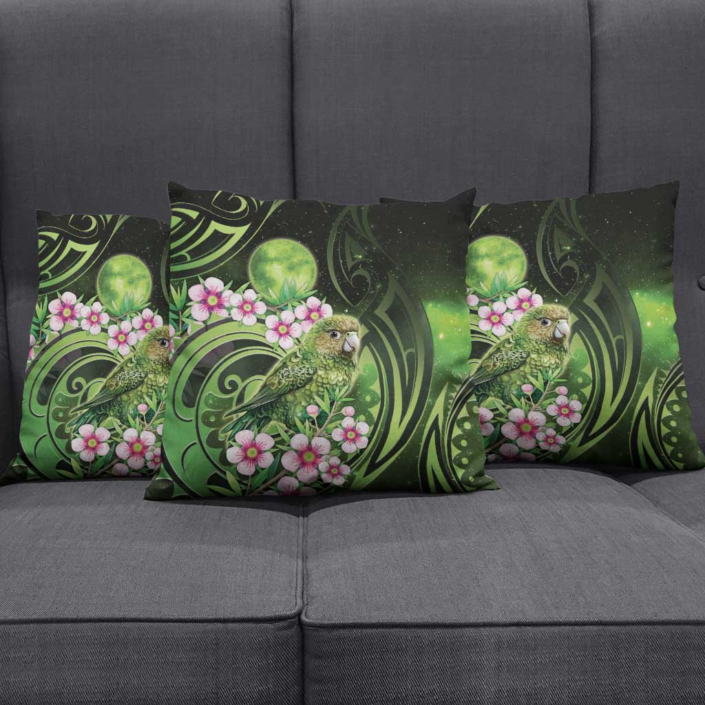 New Zealand Aotearoa Kakapo Pillow Cover Maori Pattern With Manuka Galaxy Style - Aussie Hoodie