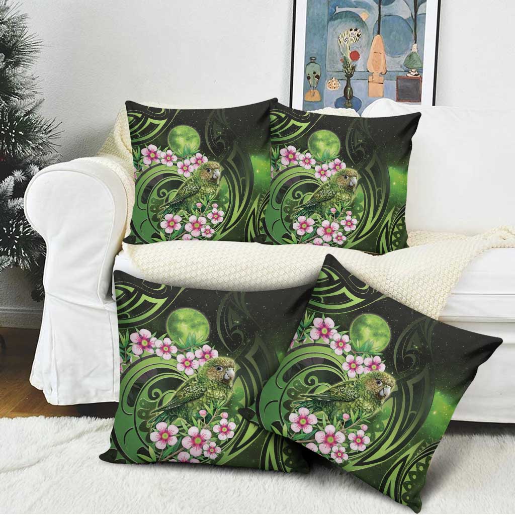 New Zealand Aotearoa Kakapo Pillow Cover Maori Pattern With Manuka Galaxy Style - Aussie Hoodie