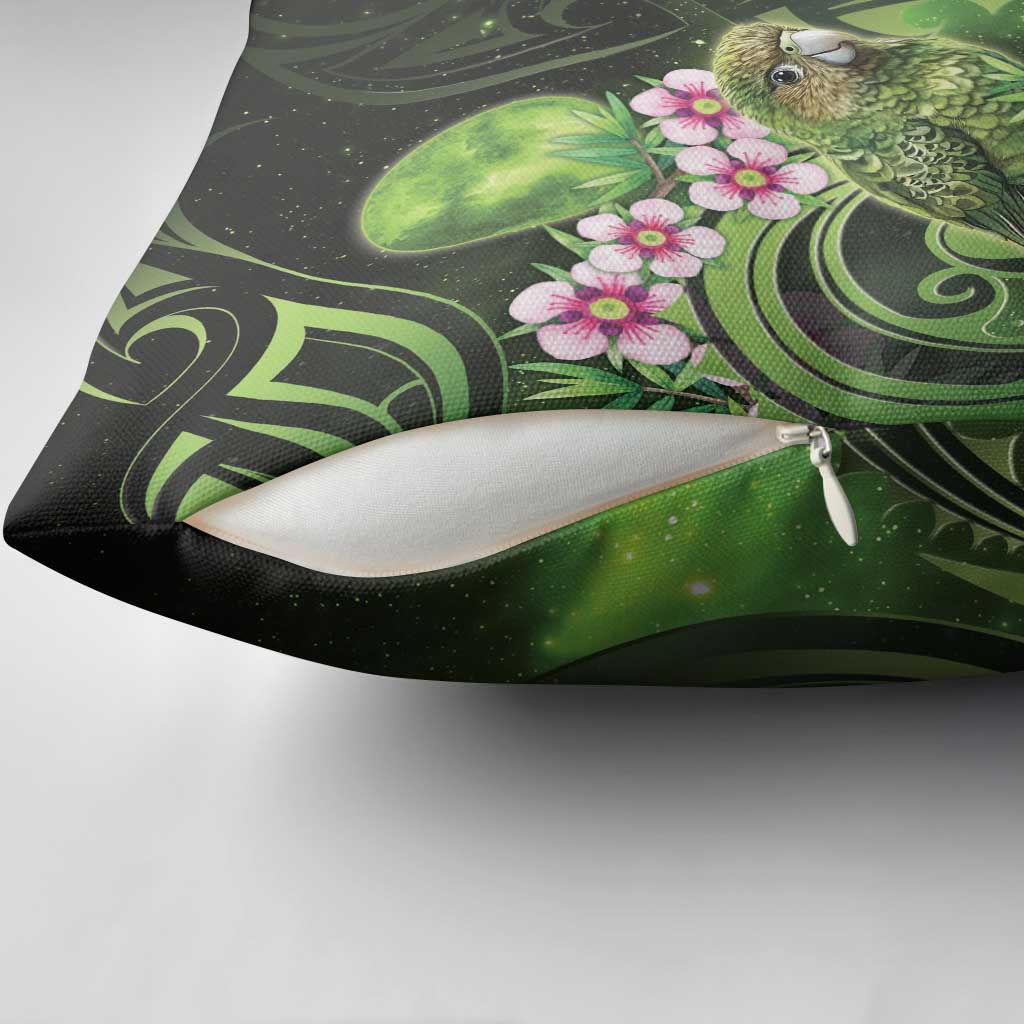New Zealand Aotearoa Kakapo Pillow Cover Maori Pattern With Manuka Galaxy Style - Aussie Hoodie