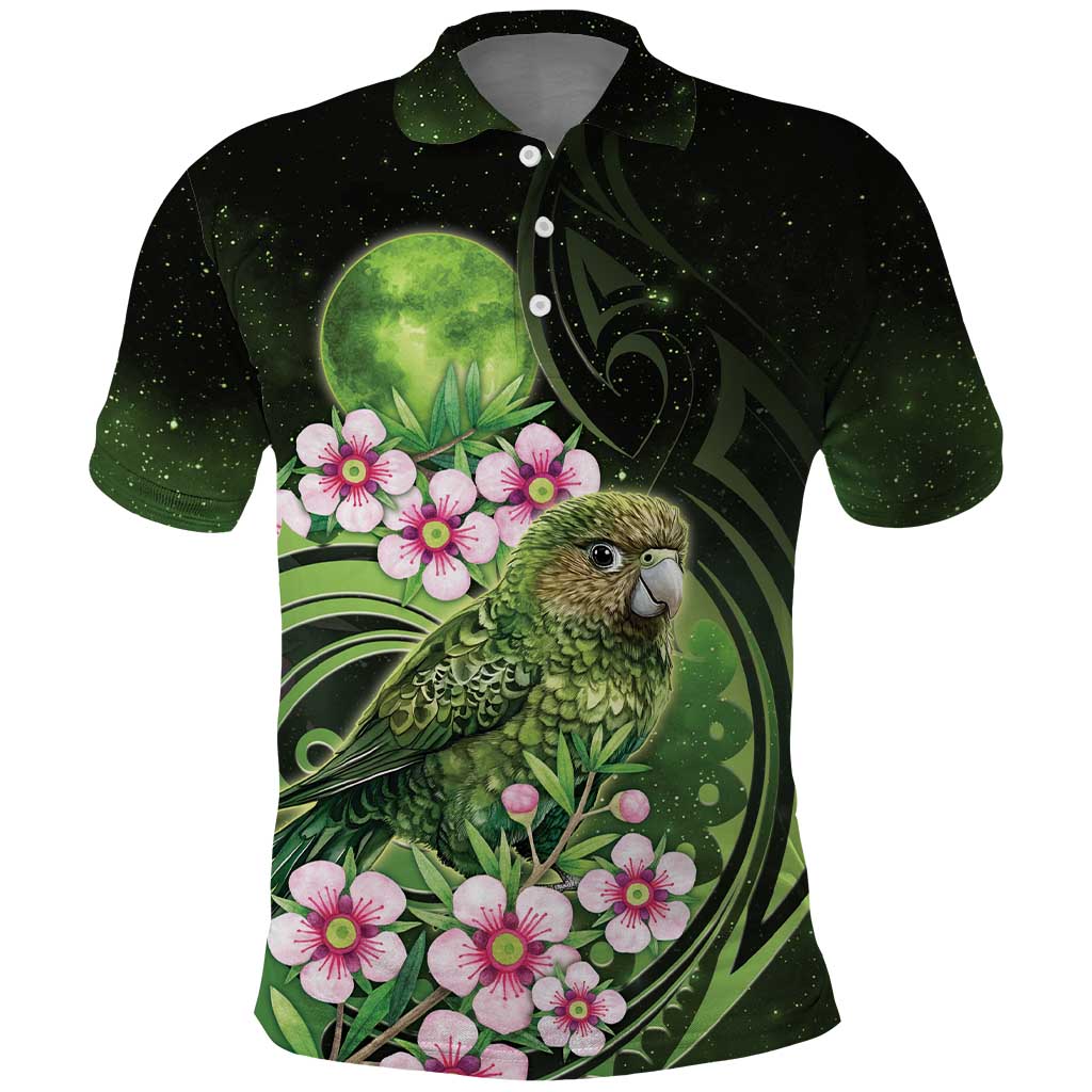 New Zealand Aotearoa Kakapo Polo Shirt Maori Pattern With Manuka Galaxy Style - Aussie Hoodie