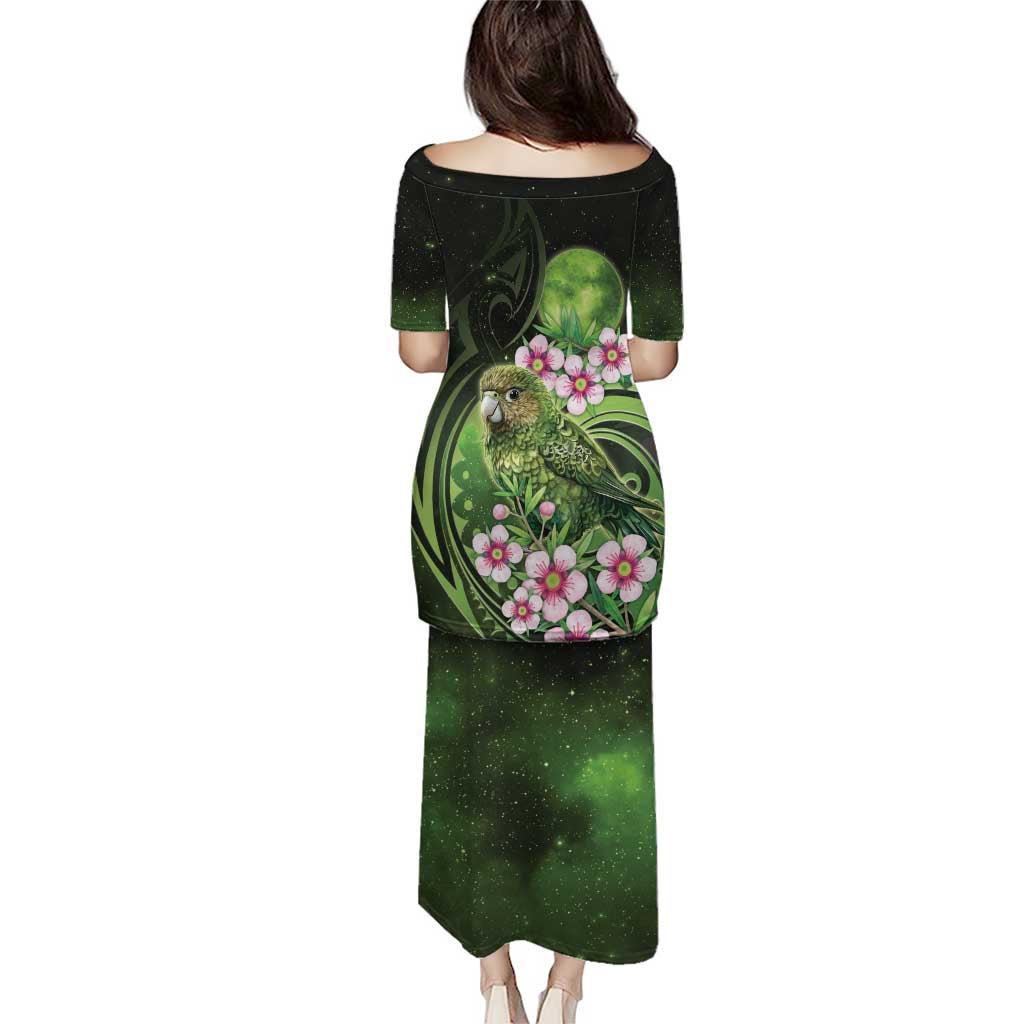 New Zealand Aotearoa Kakapo Puletasi Maori Pattern With Manuka Galaxy Style - Aussie Hoodie