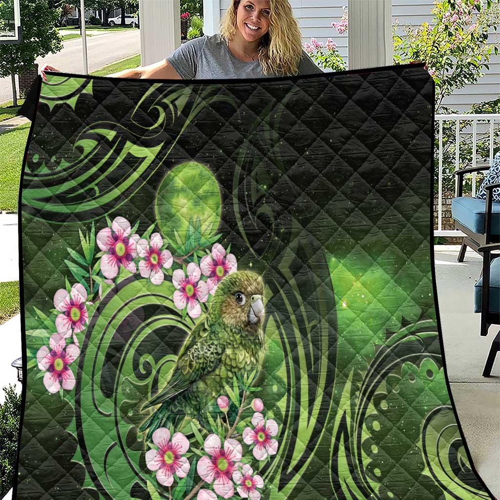 New Zealand Aotearoa Kakapo Quilt Maori Pattern With Manuka Galaxy Style - Aussie Hoodie