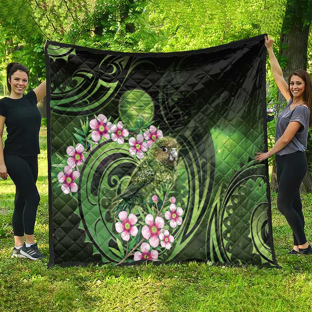 New Zealand Aotearoa Kakapo Quilt Maori Pattern With Manuka Galaxy Style - Aussie Hoodie