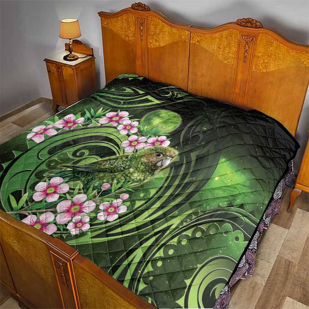 New Zealand Aotearoa Kakapo Quilt Maori Pattern With Manuka Galaxy Style - Aussie Hoodie